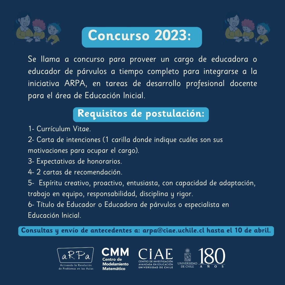 Concurso para proveer el cargo de educador/a de párvulos para ARPA