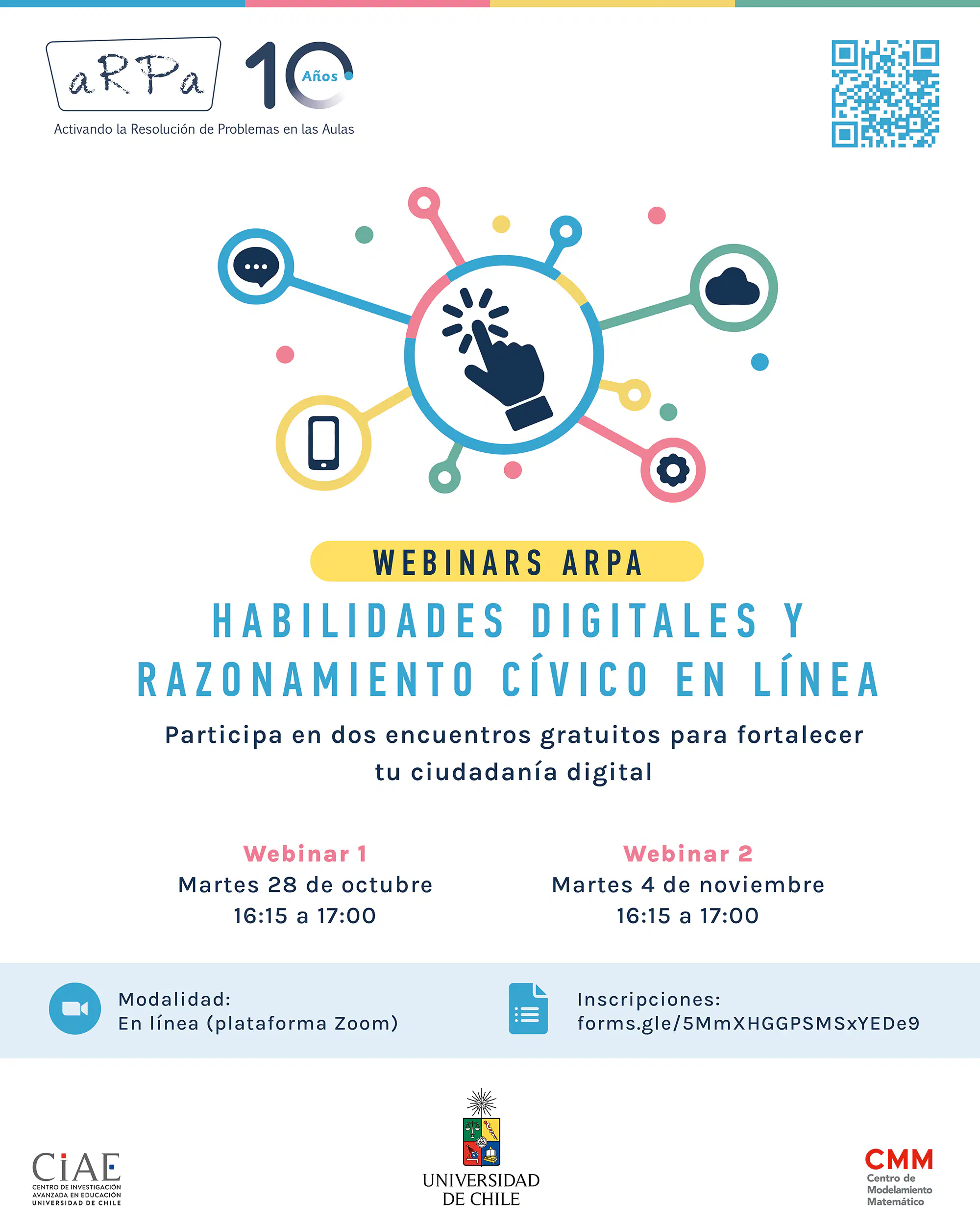 Webinars ARPA: Habilidades Digitales y Razonamiento Cívico en Línea