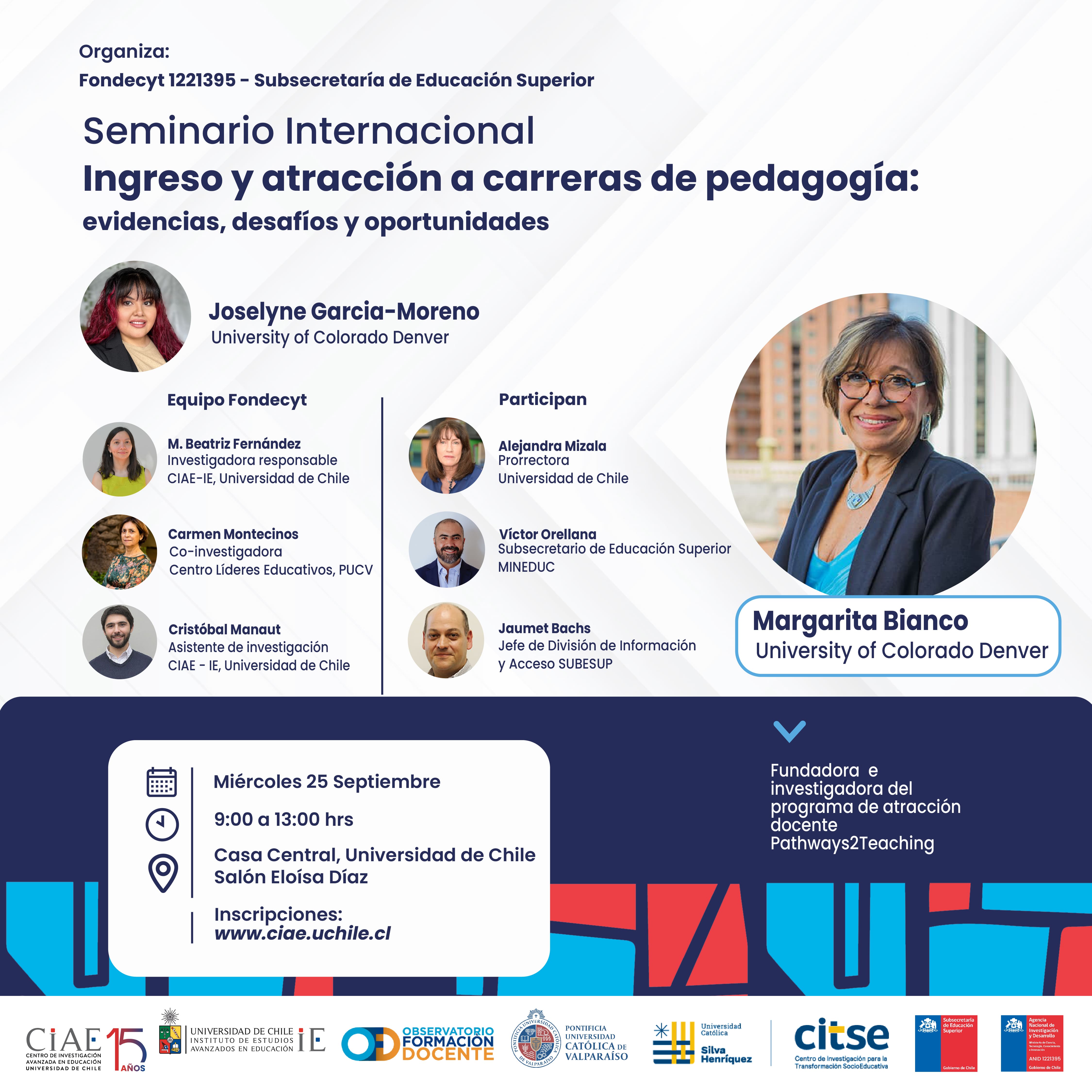 Seminario internacional: "Ingreso y atracción a carreras de pedagogía: evidencias, desafíos y oportunidades"