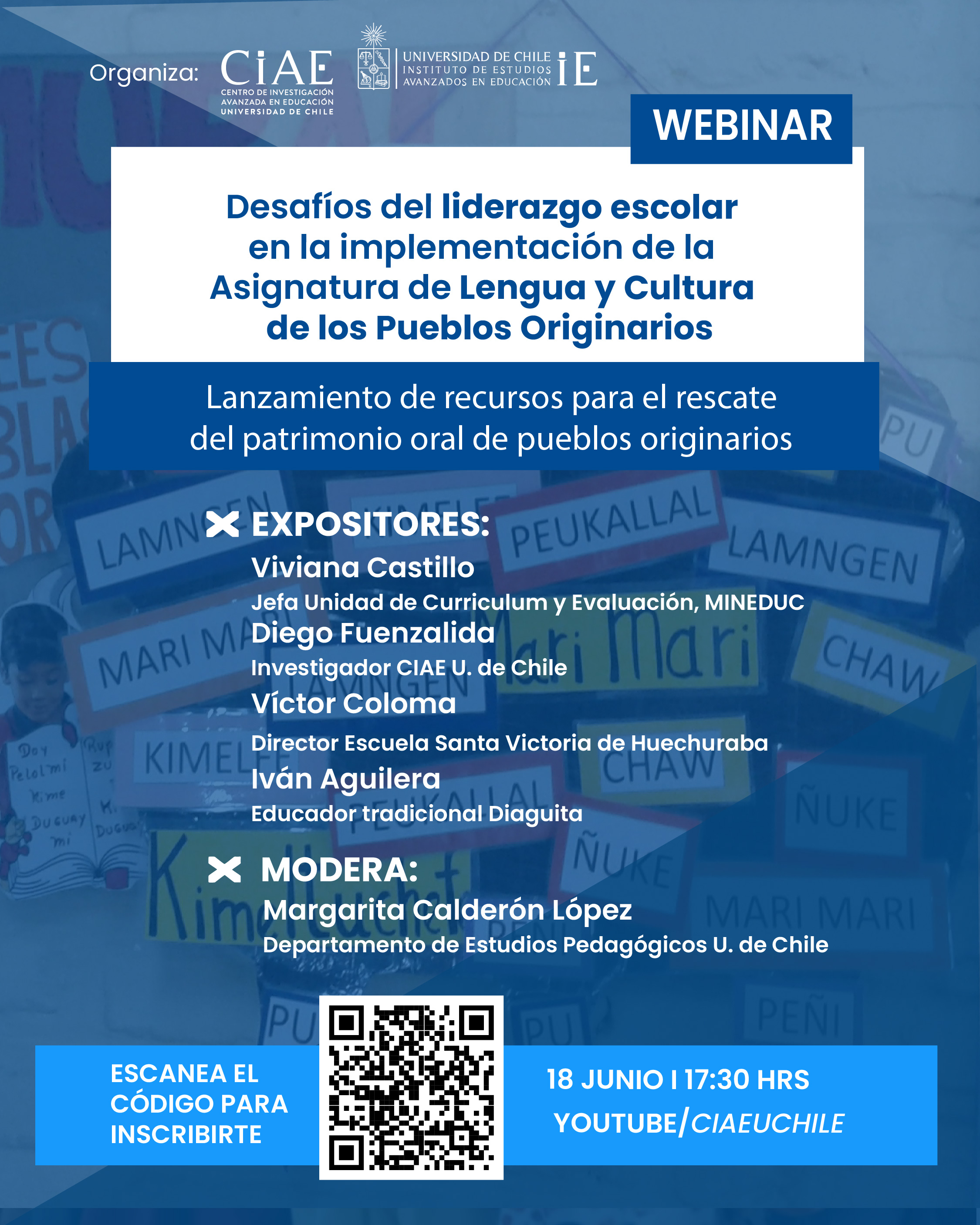 Webinar Desafíos del liderazgo escolar en la implementación de la Asignatura de Lengua y Cultura de los Pueblos Originarios