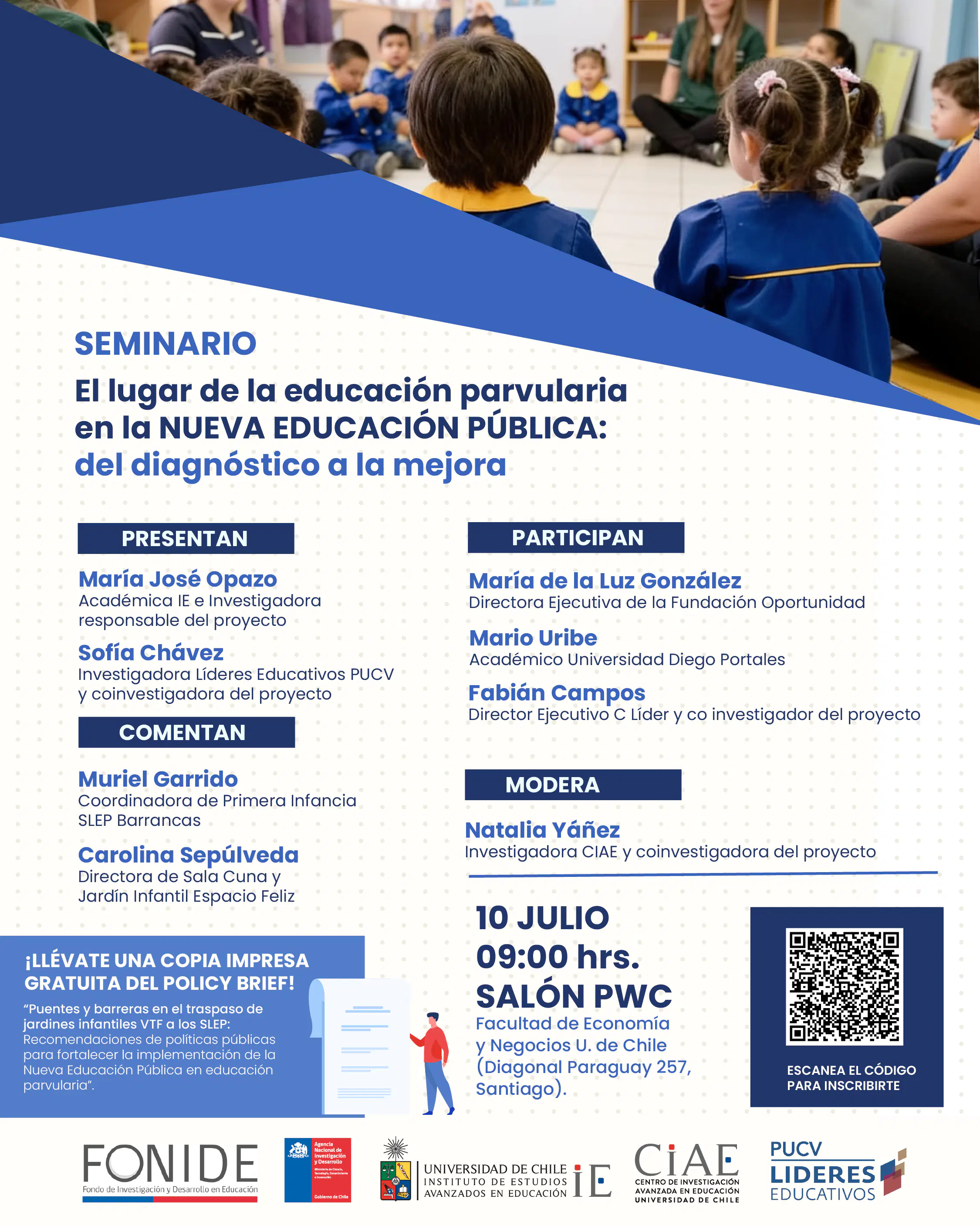 Seminario El lugar de la educación parvularia en la nueva educación pública: del diagnóstico a la mejora