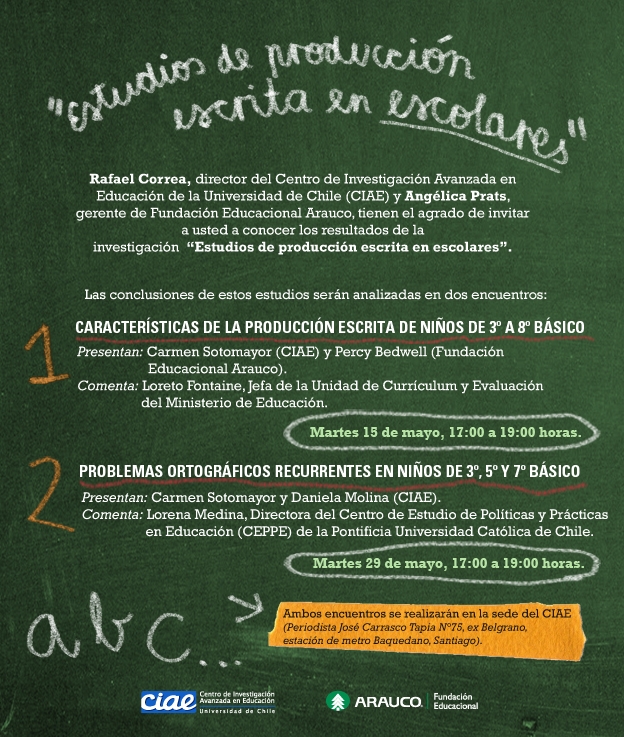 Presentación de investigación "Estudios de producción escrita en escolares"
