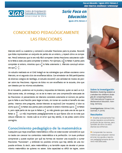 Conociendo pedagógicamente las fracciones