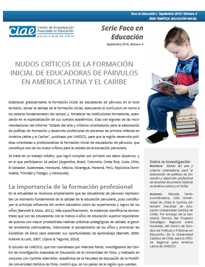 Nudos críticos de la formación inicial de educadoras de párvulos en América Latina y el Caribe