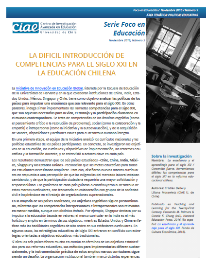 La difícil introducción de competencias para el siglo XXI en la educación chilena