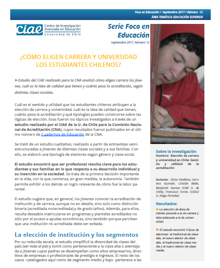 ¿Cómo eligen carrera y universidad los estudiantes chilenos?