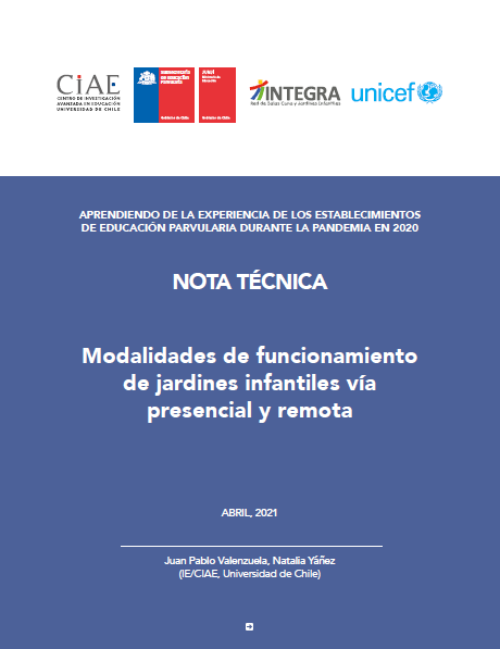 Nota técnica: Modalidades de funcionamiento de jardines infantiles vía presencial y remota