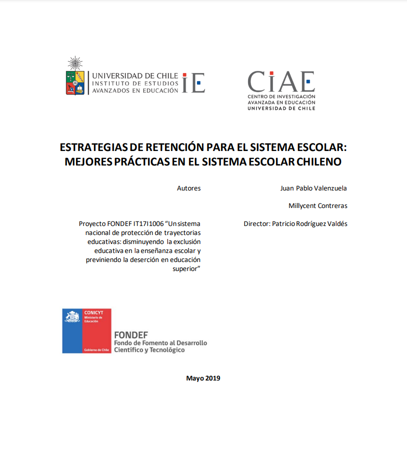 Estrategias de retención para el sistema escolar: mejores prácticas en el sistema escolar chileno