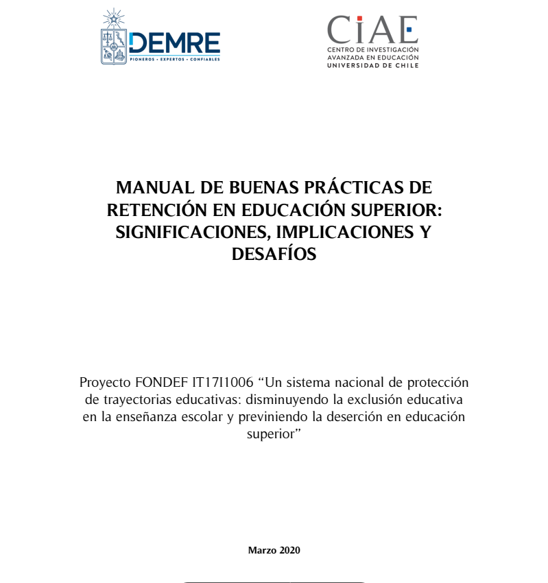 Manual de buenas prácticas de retención en educación superior: significaciones, implicaciones y desafíos