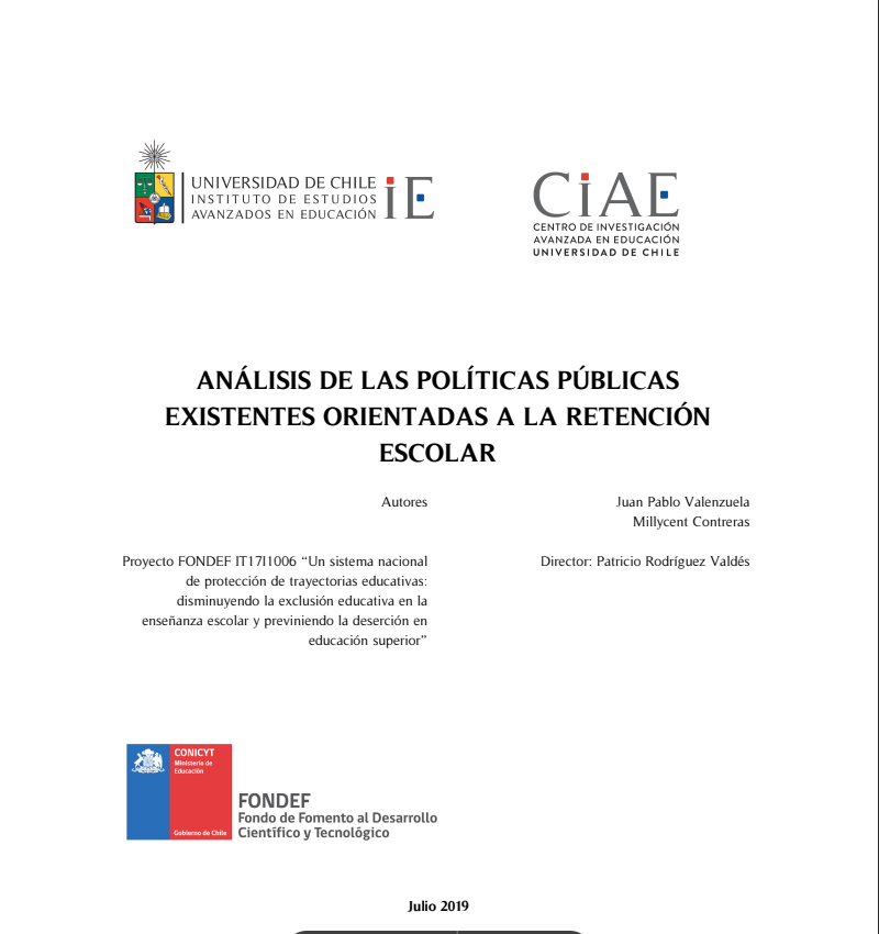 Análisis de las políticas públicas existentes orientadas a la retención escolar