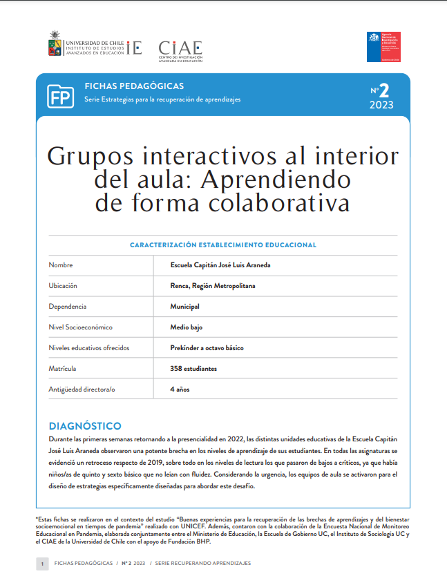 Escuela Capitán José Luis Araneda: Grupos interactivos al interior del aula: Aprendiendo de forma colaborativa