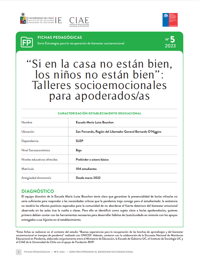 Serie Estrategias para la recuperación de bienestar socioemocional: Escuela María Luisa Bouchon