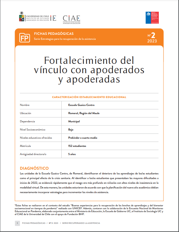 Serie Estrategias para la recuperación de Asistencia: Escuela Guaico Centro