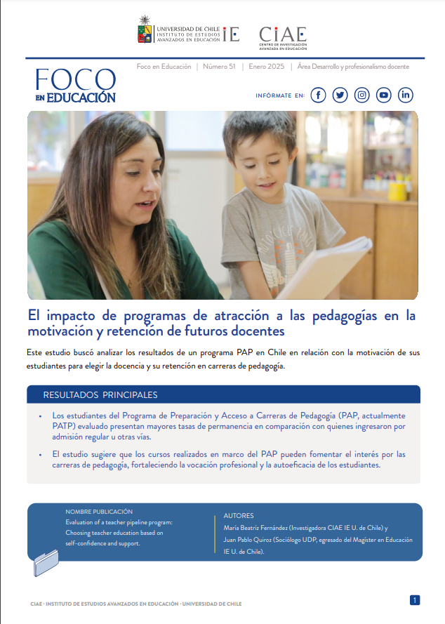 El impacto de programas de atracción a las pedagogías en la motivación y retención de futuros docentes